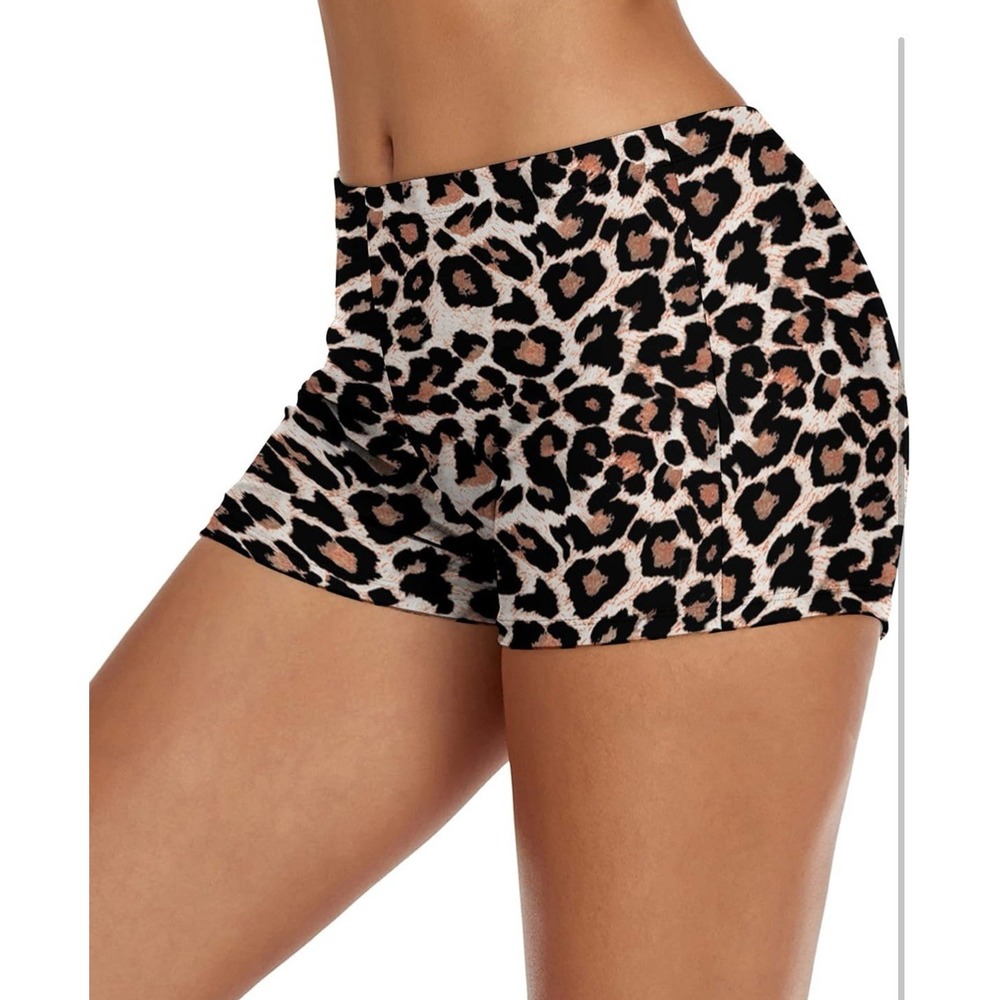 Leopard Print Swim Shorts Bottoms Trendy Casual Loungewear Animal Pattern XXL